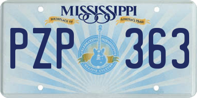 MS license plate PZP363