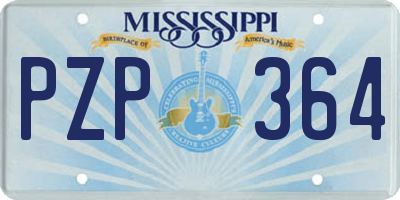 MS license plate PZP364