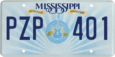 MS license plate PZP401
