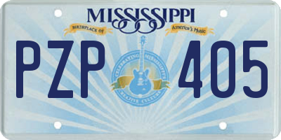 MS license plate PZP405