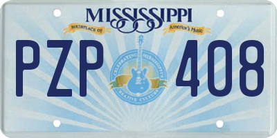 MS license plate PZP408