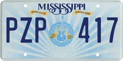 MS license plate PZP417