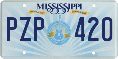 MS license plate PZP420