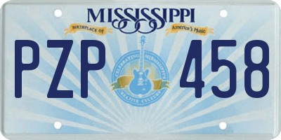 MS license plate PZP458