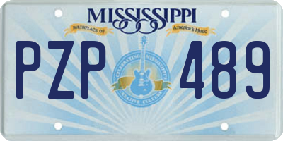 MS license plate PZP489