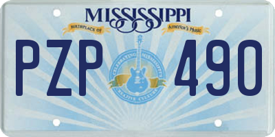 MS license plate PZP490