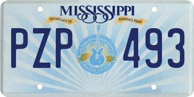 MS license plate PZP493