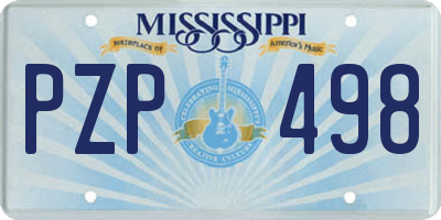 MS license plate PZP498