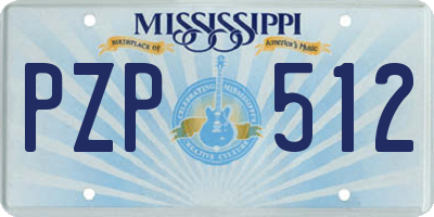 MS license plate PZP512