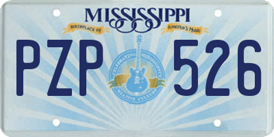 MS license plate PZP526