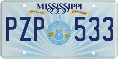 MS license plate PZP533