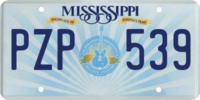 MS license plate PZP539