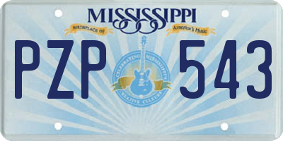 MS license plate PZP543