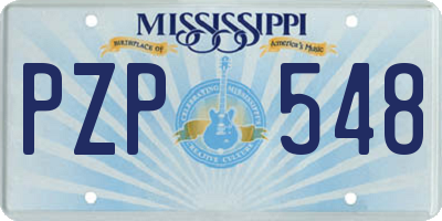 MS license plate PZP548