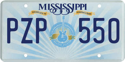 MS license plate PZP550