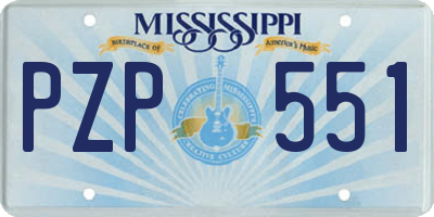 MS license plate PZP551