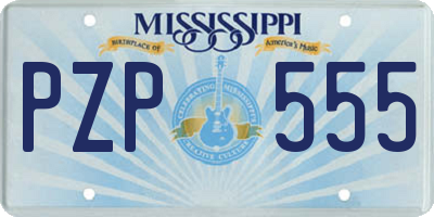 MS license plate PZP555