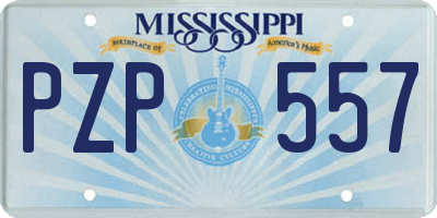 MS license plate PZP557