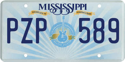 MS license plate PZP589