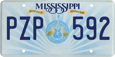 MS license plate PZP592