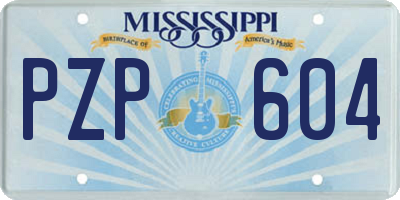 MS license plate PZP604