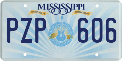 MS license plate PZP606