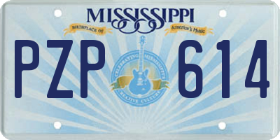 MS license plate PZP614