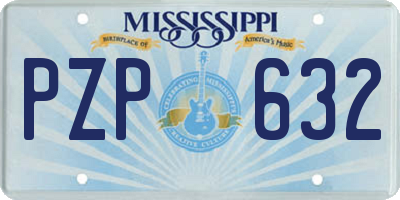MS license plate PZP632