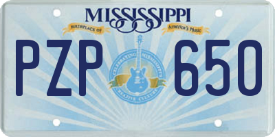 MS license plate PZP650