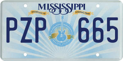 MS license plate PZP665