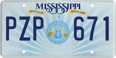 MS license plate PZP671