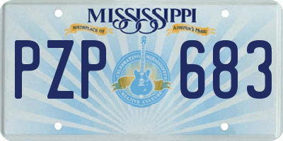 MS license plate PZP683
