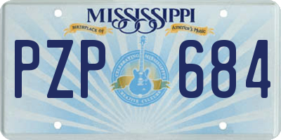 MS license plate PZP684