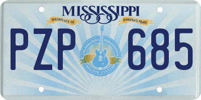 MS license plate PZP685