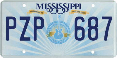 MS license plate PZP687