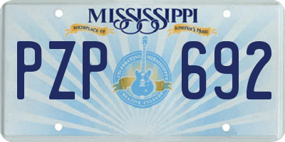 MS license plate PZP692