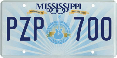MS license plate PZP700