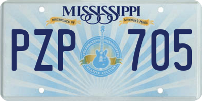 MS license plate PZP705