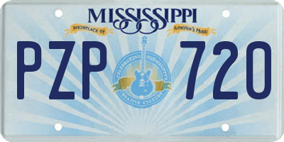 MS license plate PZP720