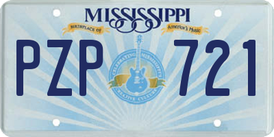 MS license plate PZP721