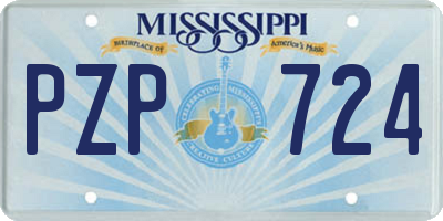MS license plate PZP724