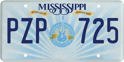 MS license plate PZP725