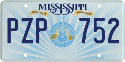 MS license plate PZP752