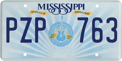 MS license plate PZP763
