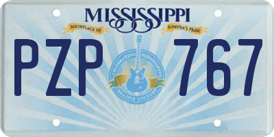 MS license plate PZP767
