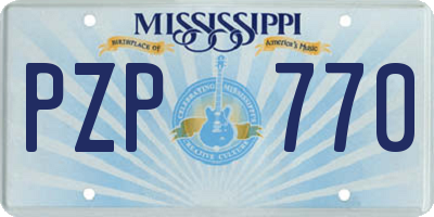 MS license plate PZP770