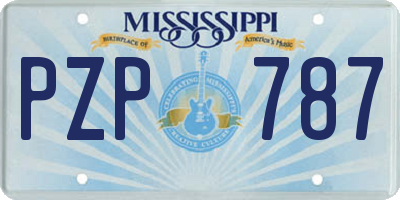 MS license plate PZP787