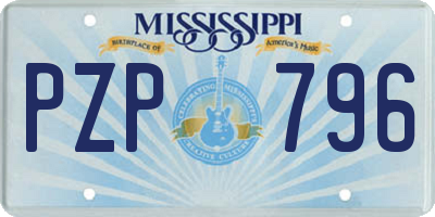 MS license plate PZP796