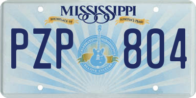 MS license plate PZP804