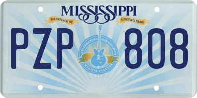 MS license plate PZP808